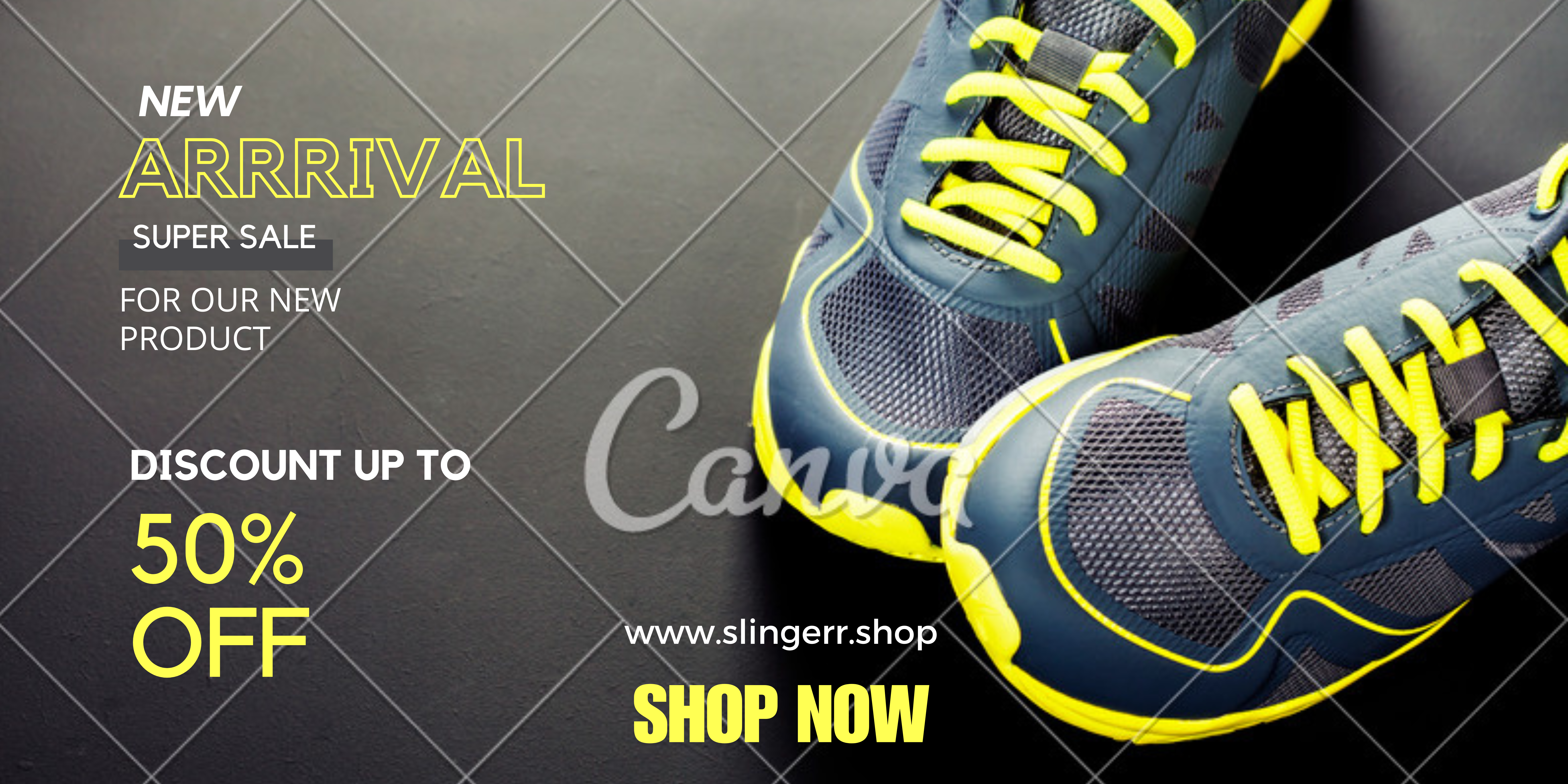 black yellow shoes sale winter collection Banner (Landscape))